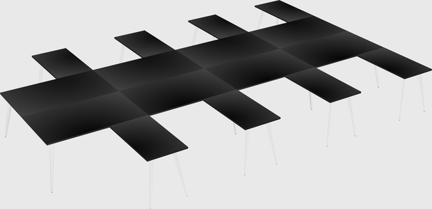 Shared l-shaped office desk system