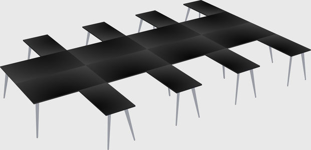Shared l-shaped office desk system