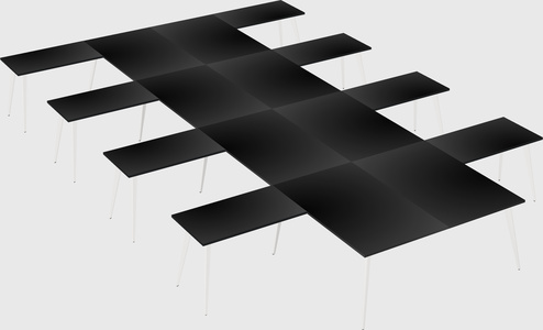 Shared l-shaped office desk system