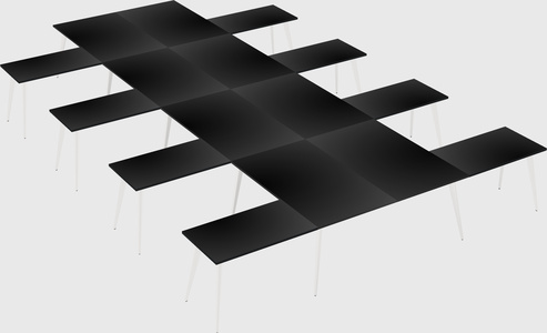 Shared l-shaped office desk system