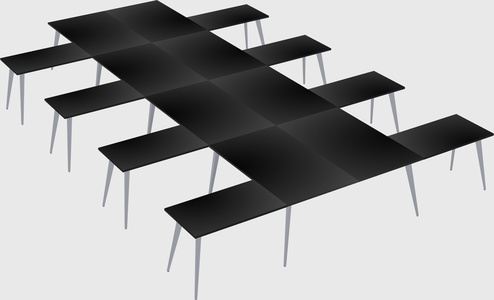 Shared l-shaped office desk system