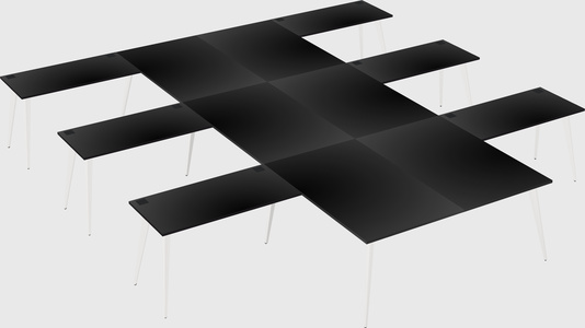 Shared l-shaped office desk system