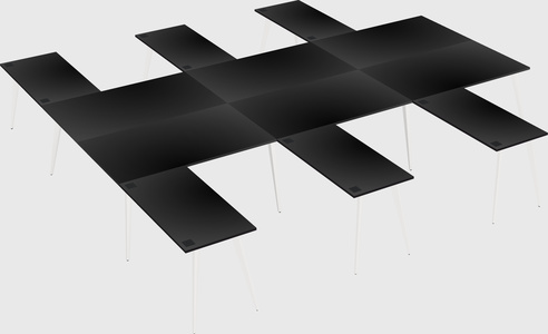 Shared l-shaped office desk system