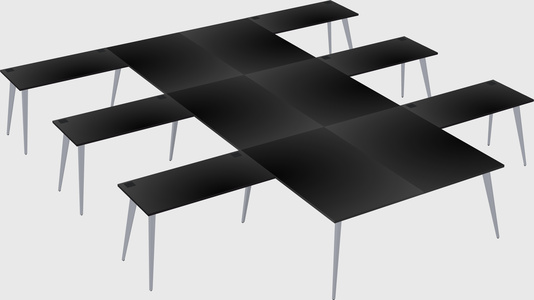 Shared l-shaped office desk system