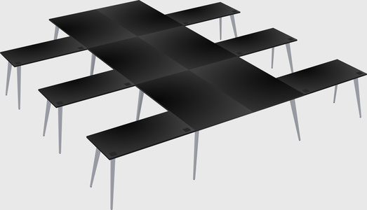 Shared l-shaped office desk system