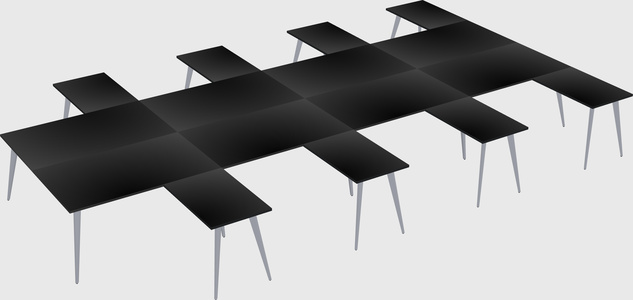 Shared l-shaped office desk system