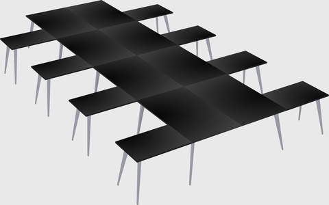 Shared l-shaped office desk system