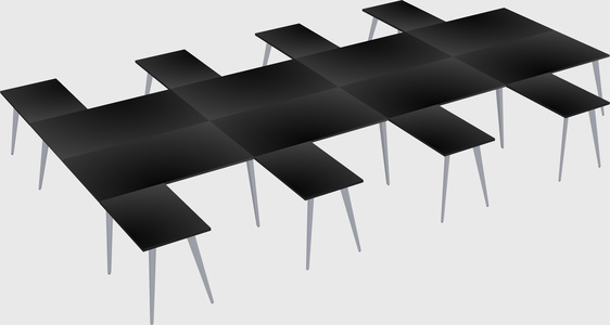 Shared l-shaped office desk system