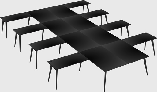 Shared l-shaped office desk system