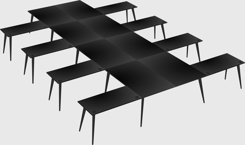 Shared l-shaped office desk system