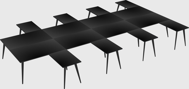 Shared l-shaped office desk system