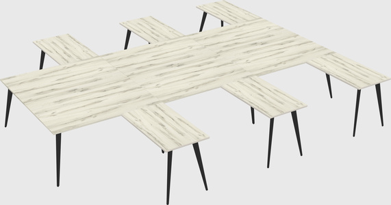Shared l-shaped office desk system