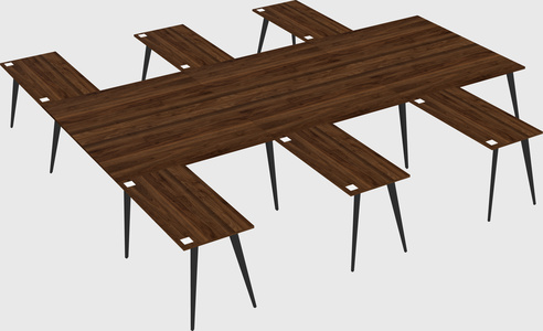 Shared l-shaped office desk system