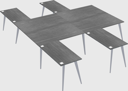 Shared l-shaped office desk system