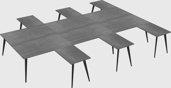 Shared l-shaped office desk system