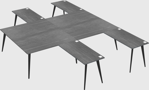 Shared l-shaped office desk system