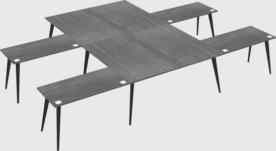 Shared l-shaped office desk system