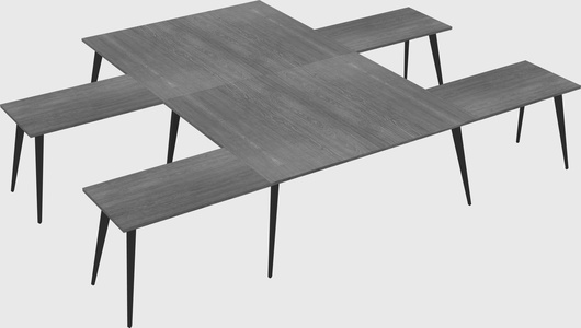 Shared l-shaped office desk system