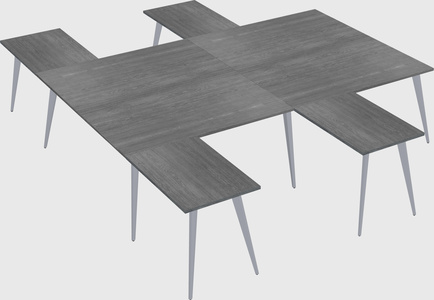Shared l-shaped office desk system