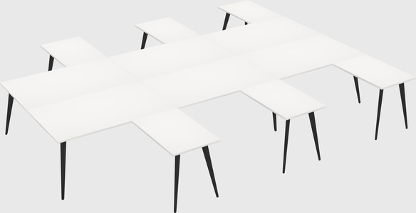 Shared l-shaped office desk system