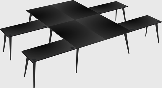Shared l-shaped office desk system