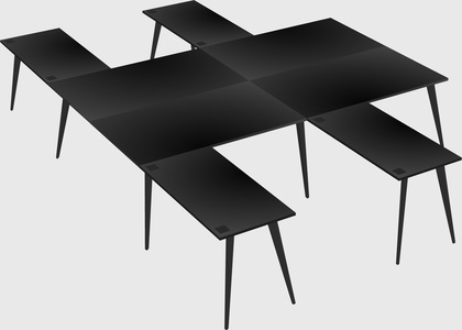 Shared l-shaped office desk system