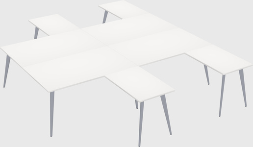 Shared l-shaped office desk system