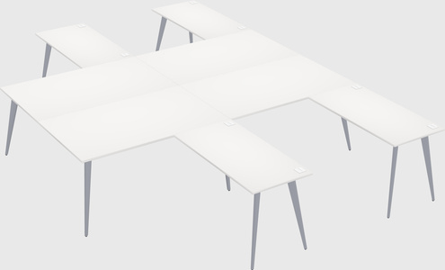 Shared l-shaped office desk system