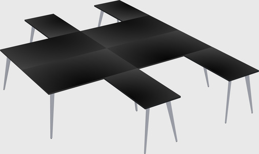Shared l-shaped office desk system