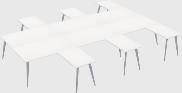 Shared l-shaped office desk system