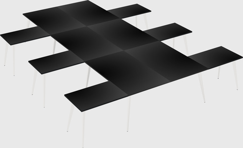 Shared l-shaped office desk system