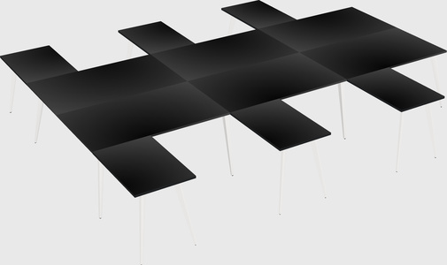 Shared l-shaped office desk system