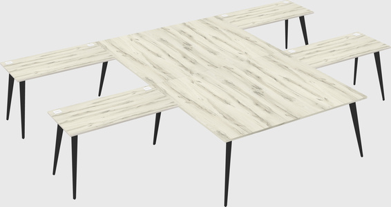 Shared l-shaped office desk system