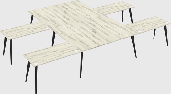 Shared l-shaped office desk system