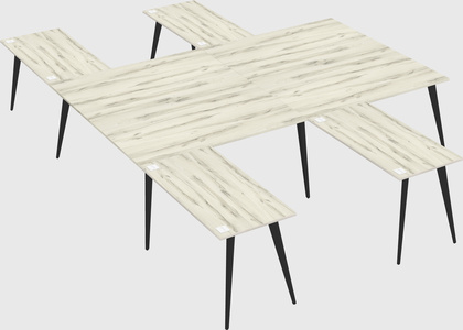 Shared l-shaped office desk system