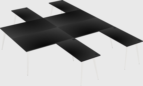 Shared l-shaped office desk system
