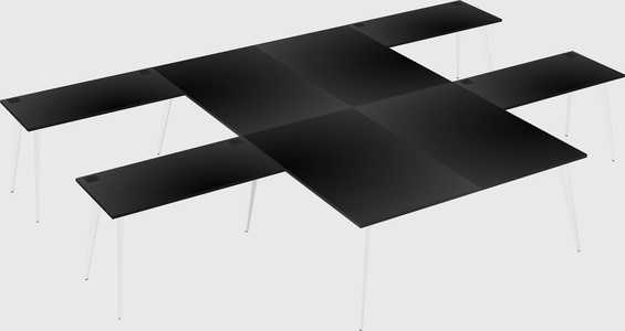Shared l-shaped office desk system