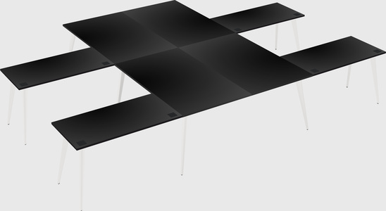 Shared l-shaped office desk system