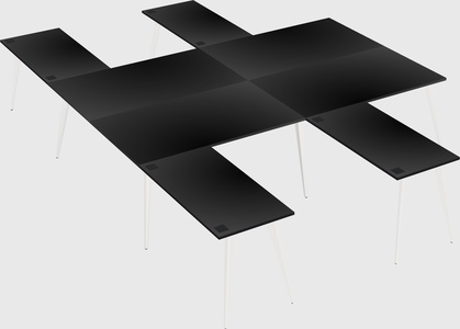Shared l-shaped office desk system
