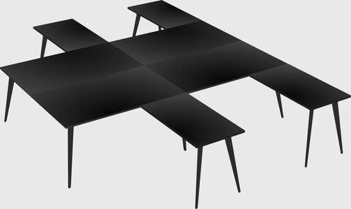 Shared l-shaped office desk system