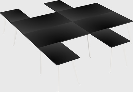 Shared l-shaped office desk system