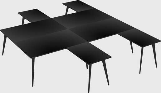 Shared l-shaped office desk system