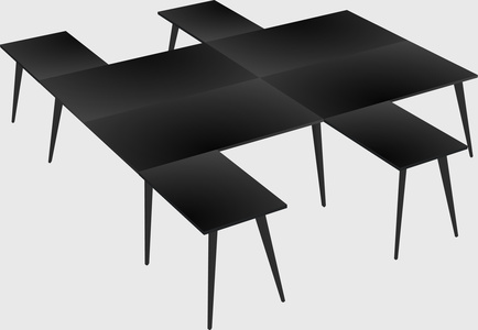 Shared l-shaped office desk system