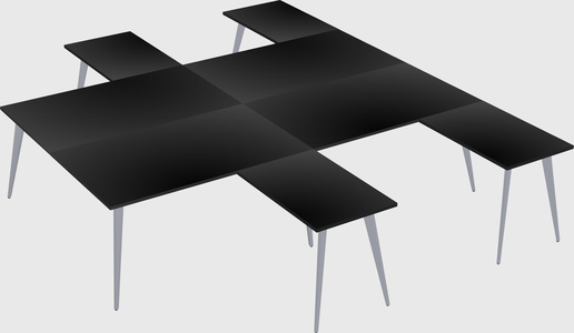 Shared l-shaped office desk system
