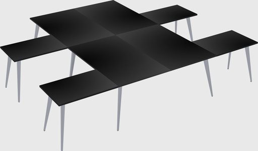 Shared l-shaped office desk system