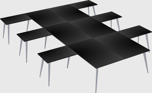 Shared l-shaped office desk system