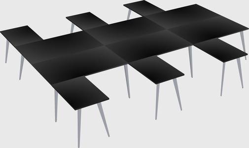Shared l-shaped office desk system