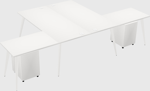 Shared l-shaped office desk system