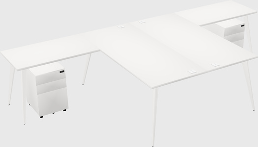 Shared l-shaped office desk system
