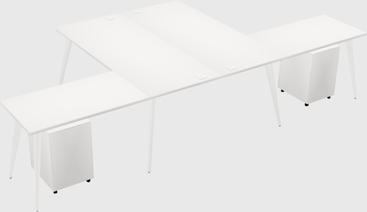 Shared l-shaped office desk system